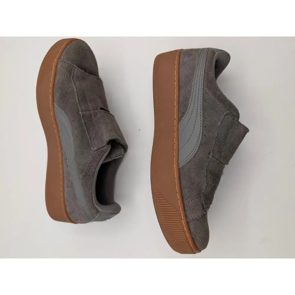 PUMA Women's Vikky Platform Velcro Sneaker Suede Size 7.5